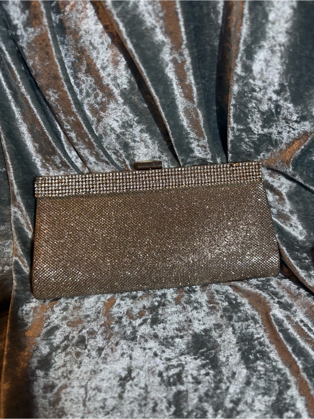 Elegant Call it Spring Rhinestone Evening Clutch in Bronze